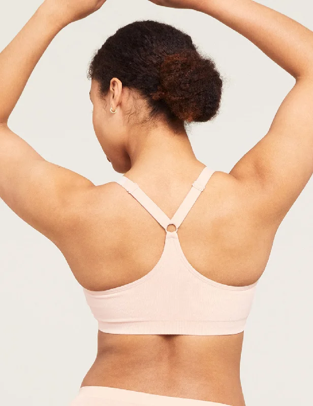 full cup padded bras for enhanced shape Full Bust Wireless Racerback Bra - Nude