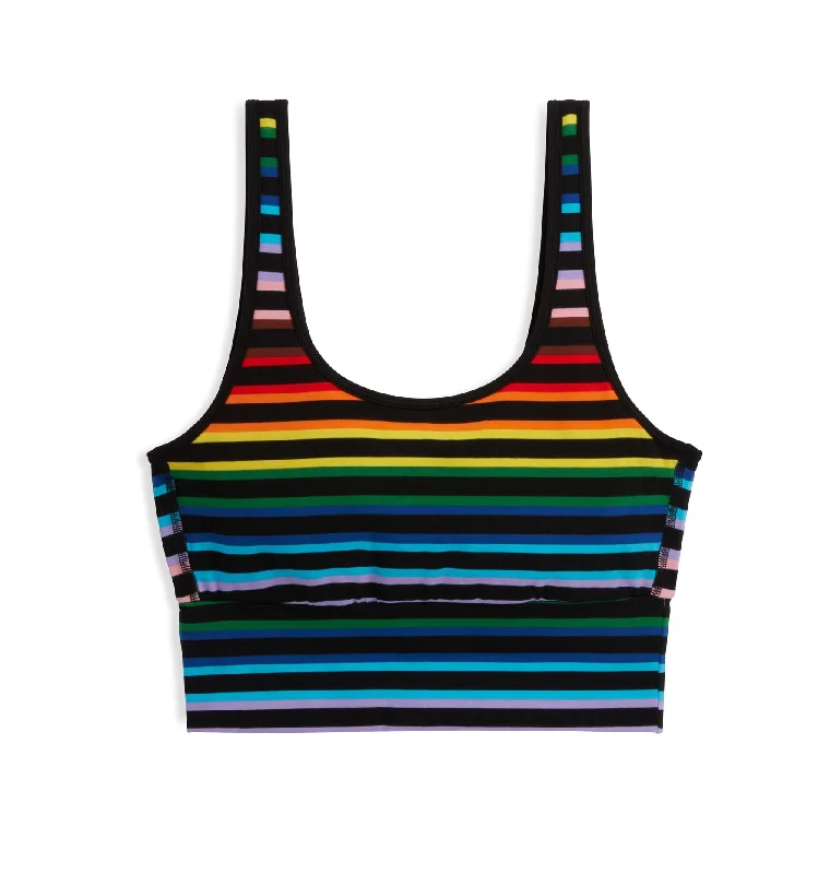 underwire bras with maximum support Longline Scoop Bra - Progress Pride Stripes