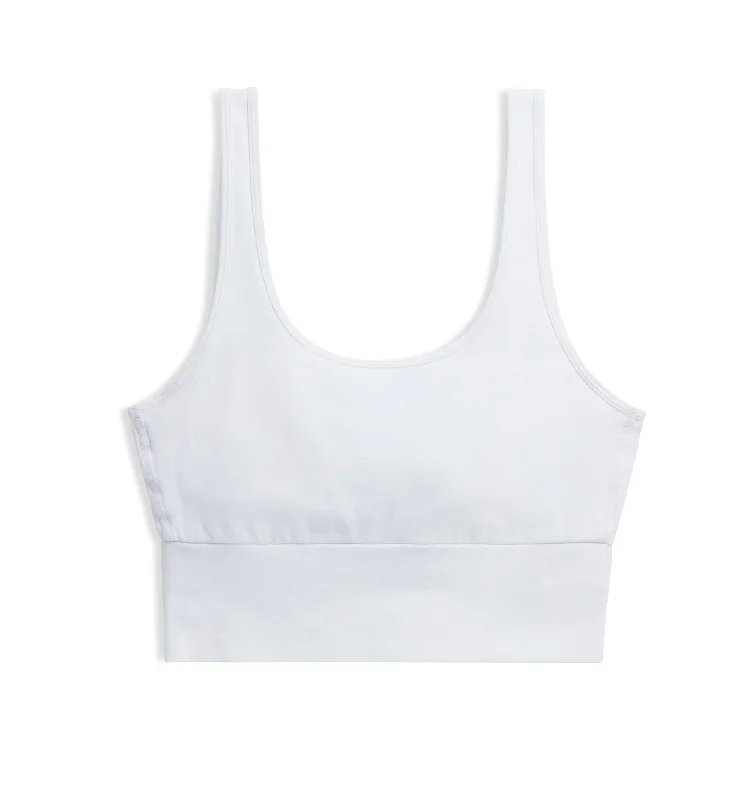 full cup nursing bras for better milk flow Longline Scoop Bra - White