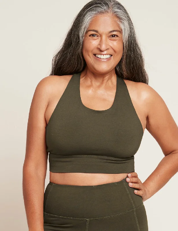 bralette bras for a trendy and comfortable style Motivate Longline Bra - Dark Olive