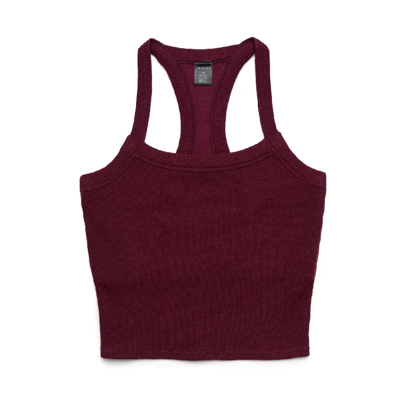 bralette bras for a trendy and comfortable style Organic Cotton Waffle Shelf Bra - Black Cherry