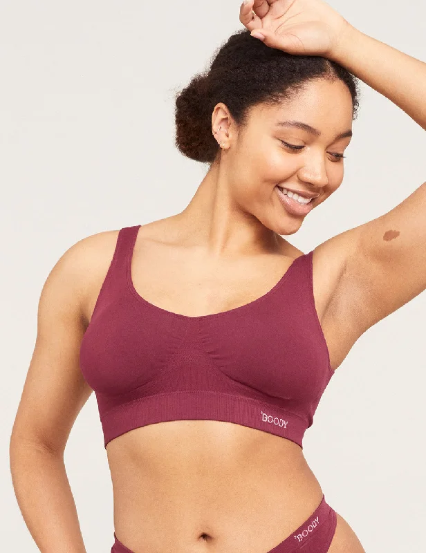 lace bras for a romantic look Padded Shaper Crop Bra - Plum