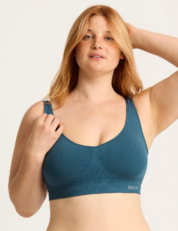 balconette lace bras for a feminine touch Padded Shaper Crop Bra - Teal