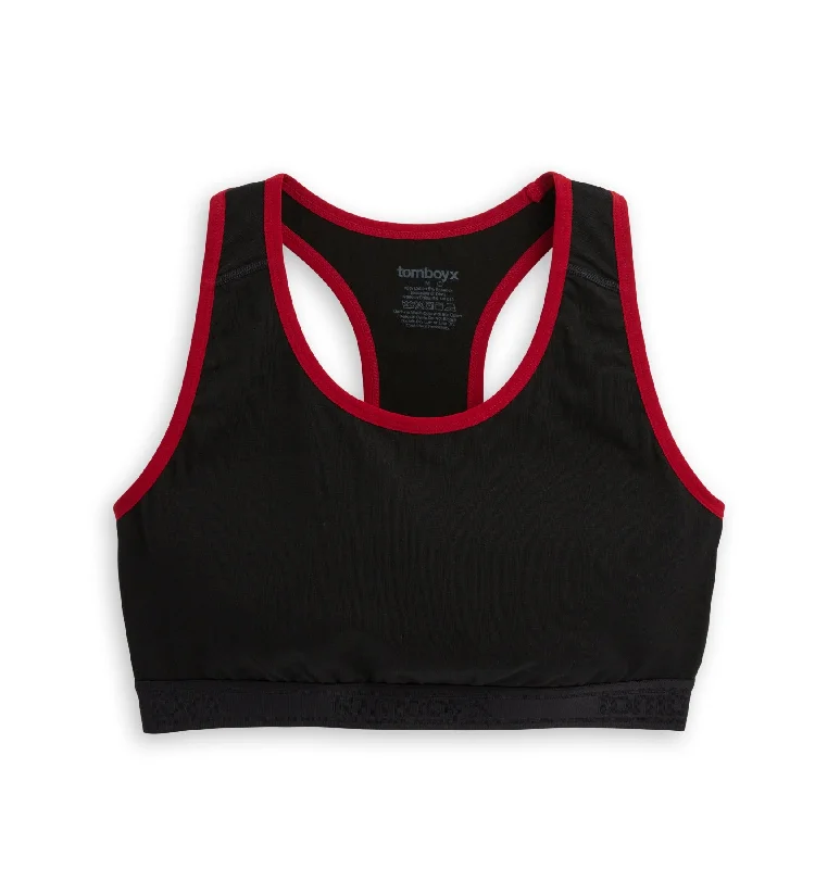 t - shirt bras for a smooth look under clothes Racerback Soft Bra - Red Edge