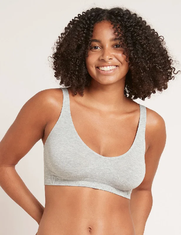 bralette bras for a trendy and comfortable style Shaper Crop Bra - Light Grey Marl