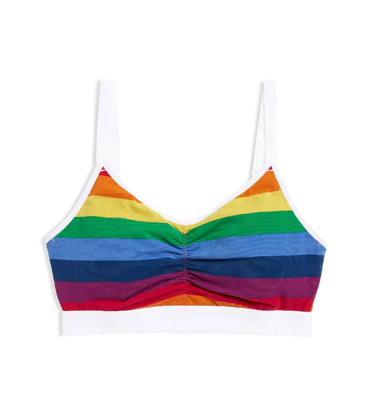 seamless bras for invisible under clothes V Neck Bralette - Rainbow Pride Stripes
