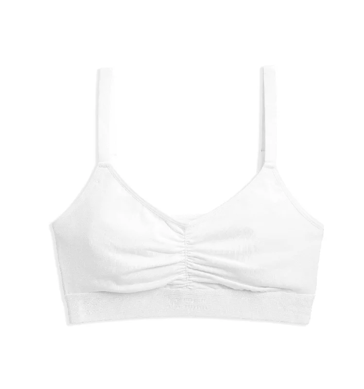 underwire sports bras for extra stability V Neck Bralette - X= White