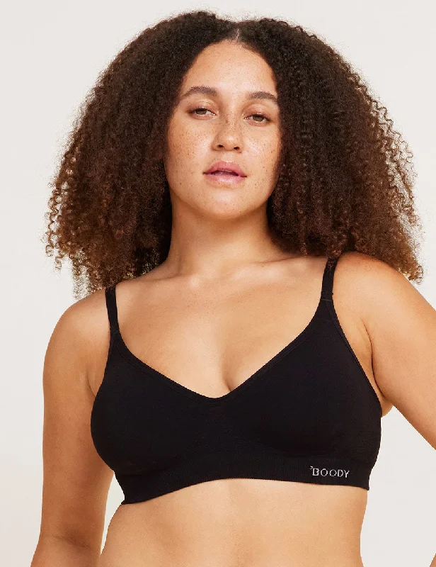 sexy lace push up bras for special occasions Wireless T-Shirt Bra - Black