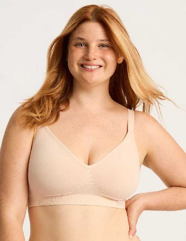 moisture wicking sleep bras for hot sleepers Wireless Full Bust T-Shirt Bra - Shell