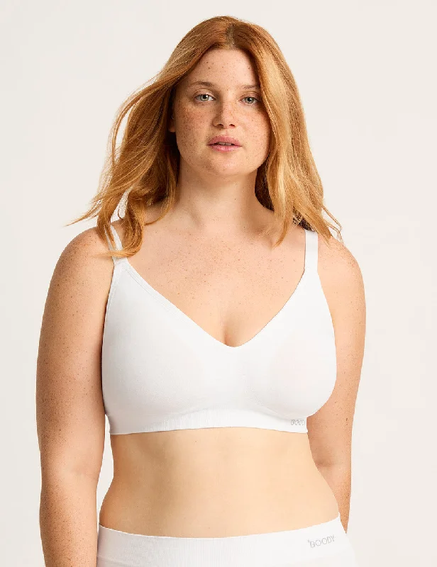 convertible bras with adjustable straps Wireless Full Bust T-Shirt Bra - White