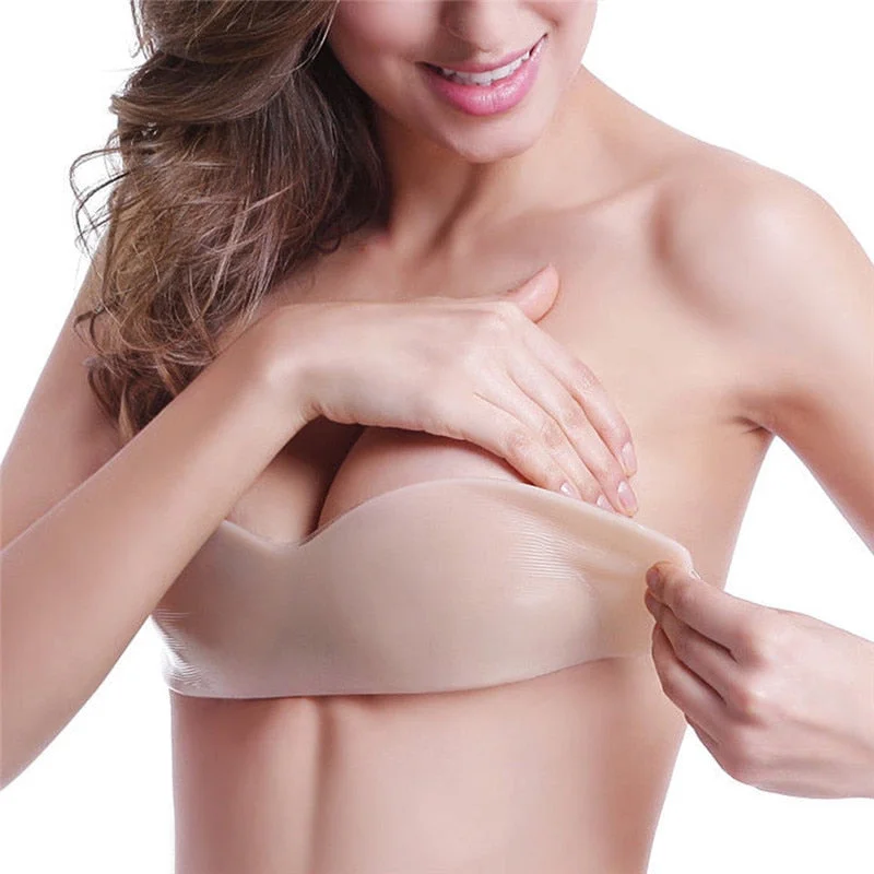 Bra with a satin - lined cup for a smooth and comfortable fit 2019 New Women Silicone Push Up women's underwear Invisible Bra Self Adhesive Strapless Bandage Blackless Solid Bra Bra with a satin - lined cup for a smooth and comfortable fit 2019 New Women Silicone Push Up women's underwear Invisible Bra Self Adhesive Strapless Bandage Blackless Solid Bra