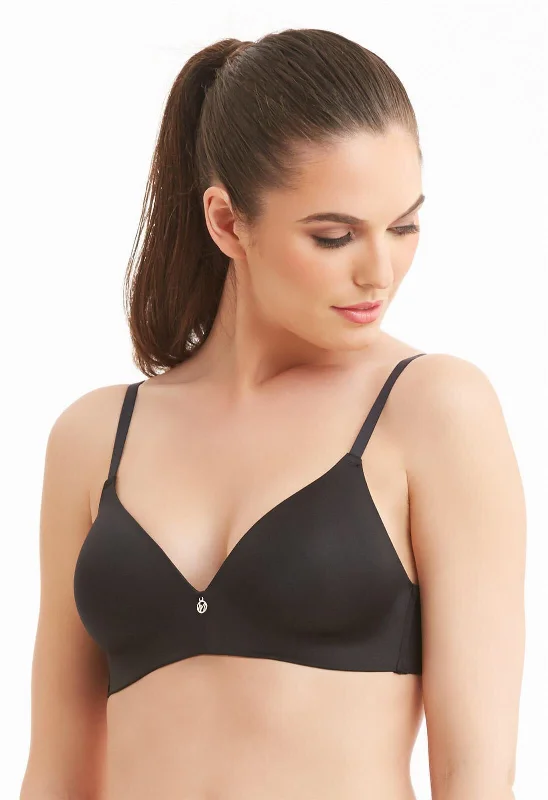 Bra with a contour memory foam cup for a natural look Montelle 9317 Wire-free T-Shirt Bra in Black Bra with a contour memory foam cup for a natural look Montelle 9317 Wire-free T-Shirt Bra in Black