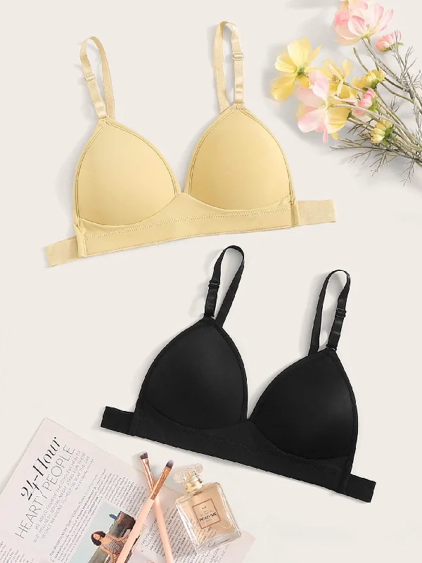 Bra with a seamless memory foam cup for a smooth silhouette Adjustable Strap Bra Set 2pack Bra with a seamless memory foam cup for a smooth silhouette Adjustable Strap Bra Set 2pack
