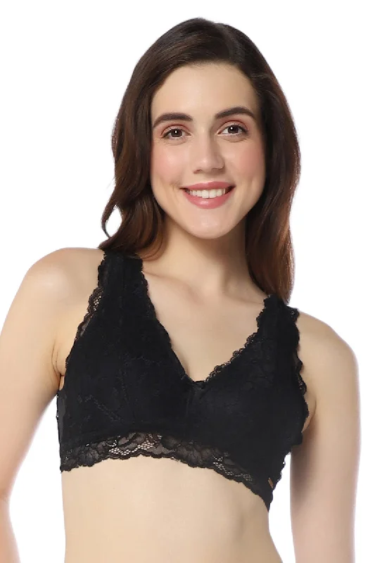 Bra with a quick - drying lining for convenience AMANTE-BRA100901 Chic Lace Non-Padded Non-Wired Bralette Bra with a quick - drying lining for convenience AMANTE-BRA100901 Chic Lace Non-Padded Non-Wired Bralette