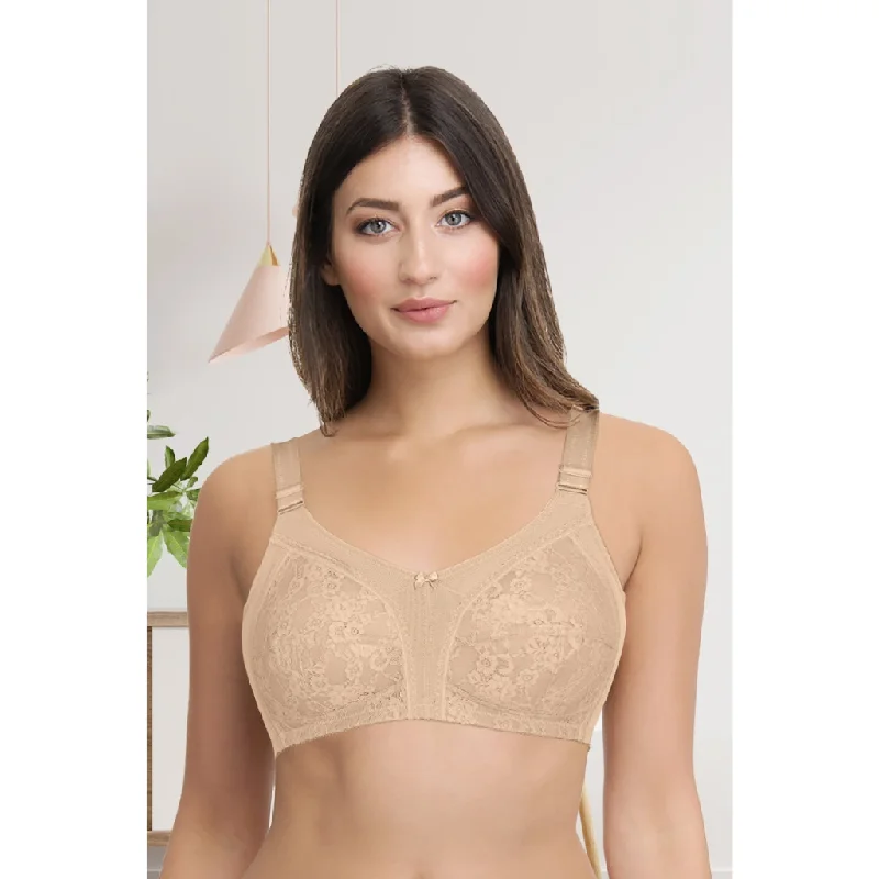 Bra with a plus - size padded strap for reduced shoulder strain AMANTE-BRA81901 Magic Support Non-padded Non-wired Lace Bra Bra with a plus - size padded strap for reduced shoulder strain AMANTE-BRA81901 Magic Support Non-padded Non-wired Lace Bra