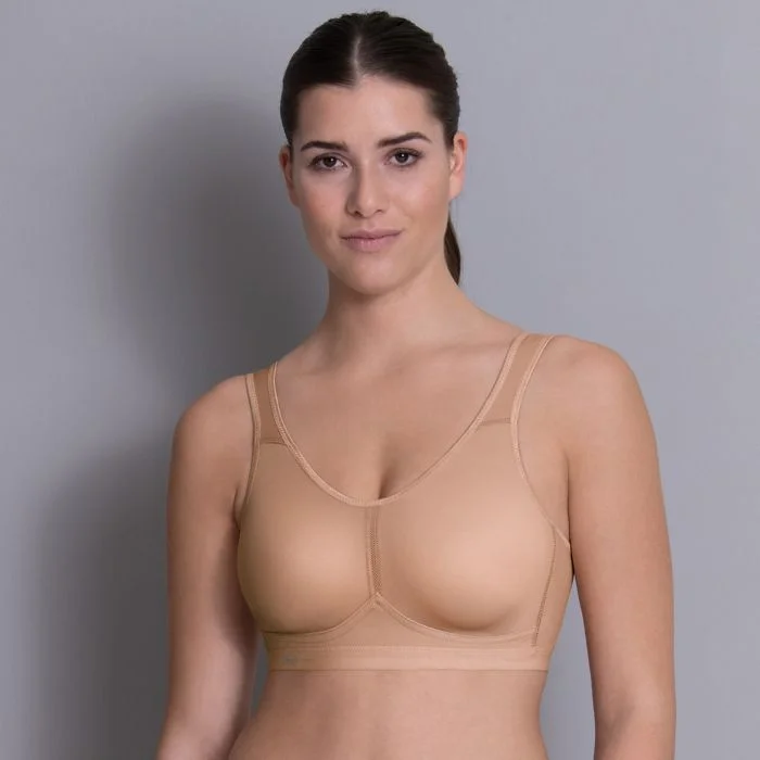 Bra with a plus - size back - closure for a secure fit Anita 5521 Wire Free Sports Bra in Deep Sand Bra with a plus - size back - closure for a secure fit Anita 5521 Wire Free Sports Bra in Deep Sand