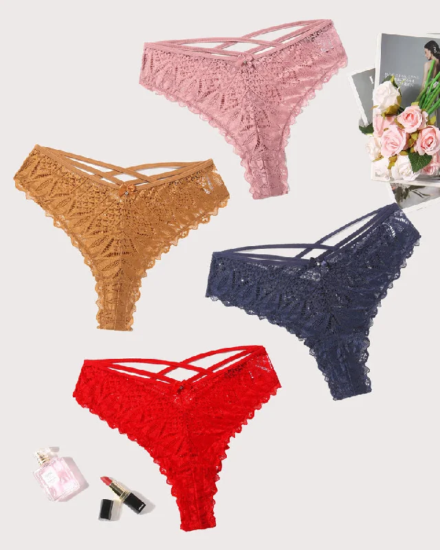 Bra with a mesh - lined cup for better breathability Cheeky Panties Lace Criss Cross Underwear Bra with a mesh - lined cup for better breathability Cheeky Panties Lace Criss Cross Underwear