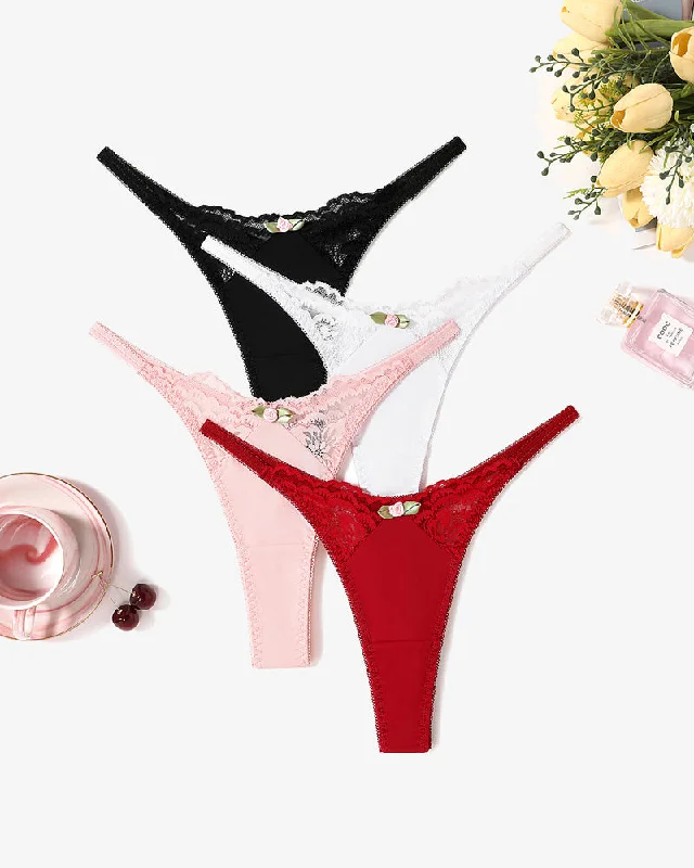 Bra with a balconette style for a flirty neckline​ G-String Thongs T Back Panties