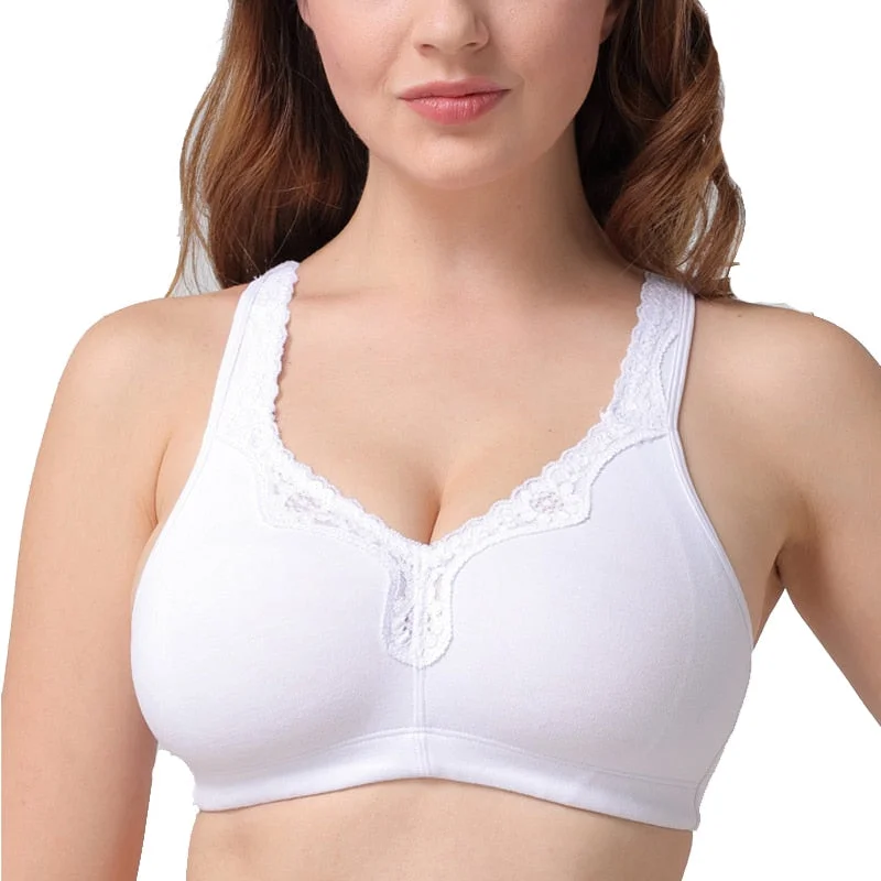 Bra with a racerback design for better mobility Full Coverage Wirefree Unlined Bra Non Padded Lingerie Bra with a racerback design for better mobility Full Coverage Wirefree Unlined Bra Non Padded Lingerie