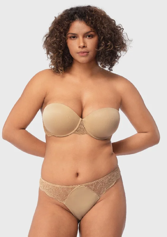 Full - cup bras providing maximum coverage and support Blossom Mist Lace Trim Clear Back Strap Convertible Strapless Bra Full - cup bras providing maximum coverage and support Blossom Mist Lace Trim Clear Back Strap Convertible Strapless Bra