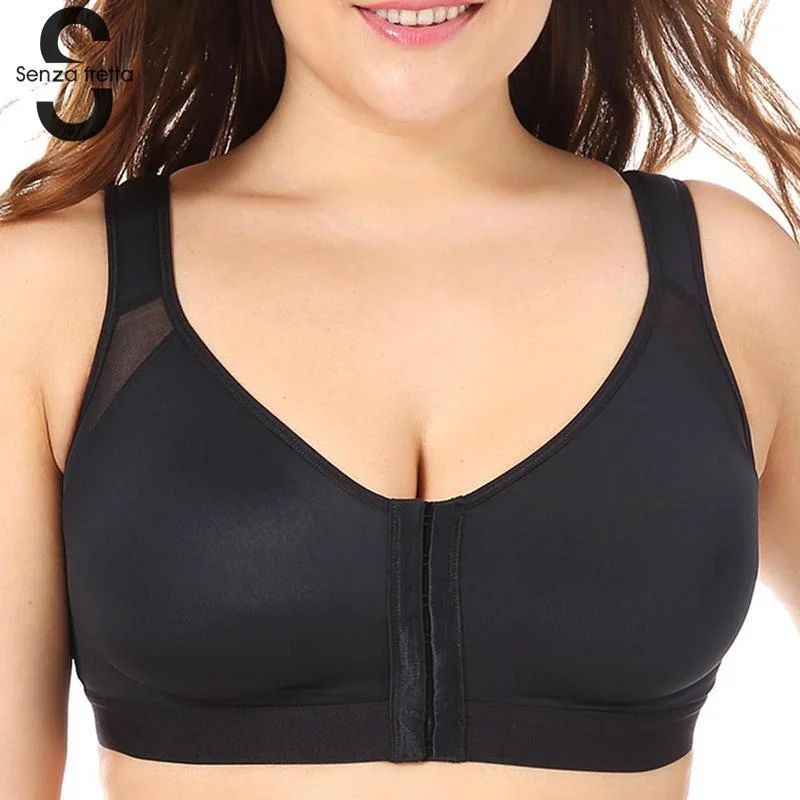 Bra with a bandeau style for a strapless and sleek look Bra Full Coverage Front Closure Back Support Posture Bra Plus Size Bra with a bandeau style for a strapless and sleek look Bra Full Coverage Front Closure Back Support Posture Bra Plus Size