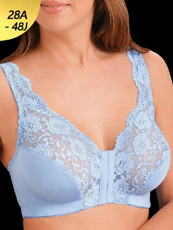 Bra with a silk - lined cup for a luxurious texture Breathable Lace Front Close Wire-free Bra Bra with a silk - lined cup for a luxurious texture Breathable Lace Front Close Wire-free Bra