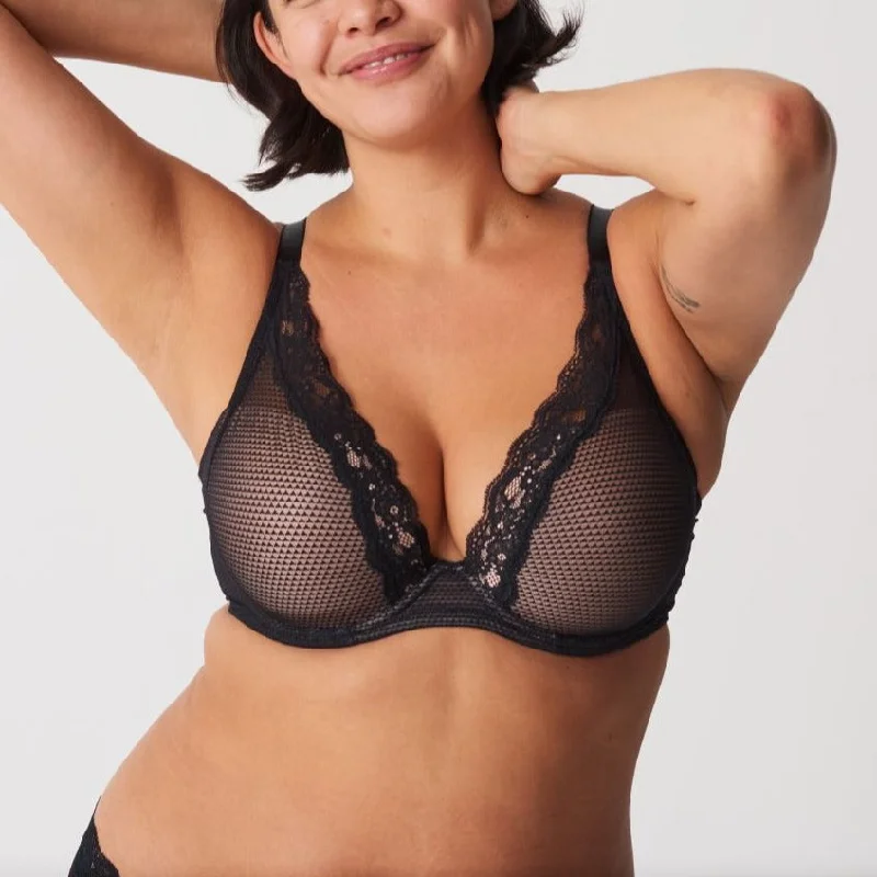 Bra with a textured fabric for added visual interest Brooklyn Plunge Bra In Black - Passionata Bra with a textured fabric for added visual interest Brooklyn Plunge Bra In Black - Passionata