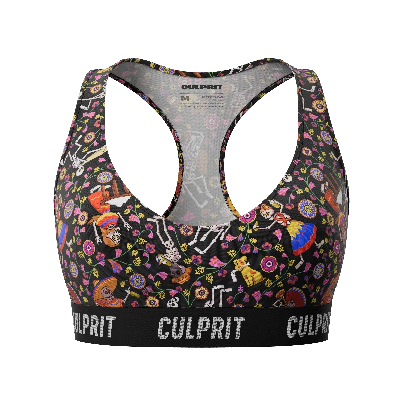 Bra with a cross - back strap design for a trendy look​ Cinco de Muerte ?? ComfyBra