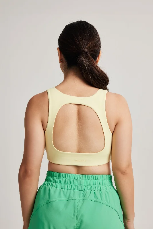 luxury brand women sport bra for high - end quality Circle Back Bra 2.0 in Early Bird