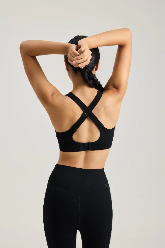 sports women sport bra for multiple activities Clasp Bra (High Neck) in Black Sesame sports women sport bra for multiple activities Clasp Bra (High Neck) in Black Sesame