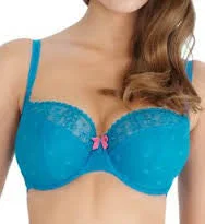 Bra with a high - cut cup for more coverage and support SALE Cleo by Panache Lucy Balconnet Bra 5851 in aqua Blue Bra with a high - cut cup for more coverage and support SALE Cleo by Panache Lucy Balconnet Bra 5851 in aqua Blue