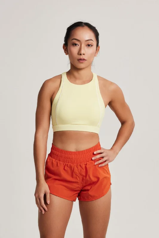 unpadded women sport bra for a natural feel Contour High Neck Bra in Early Bird