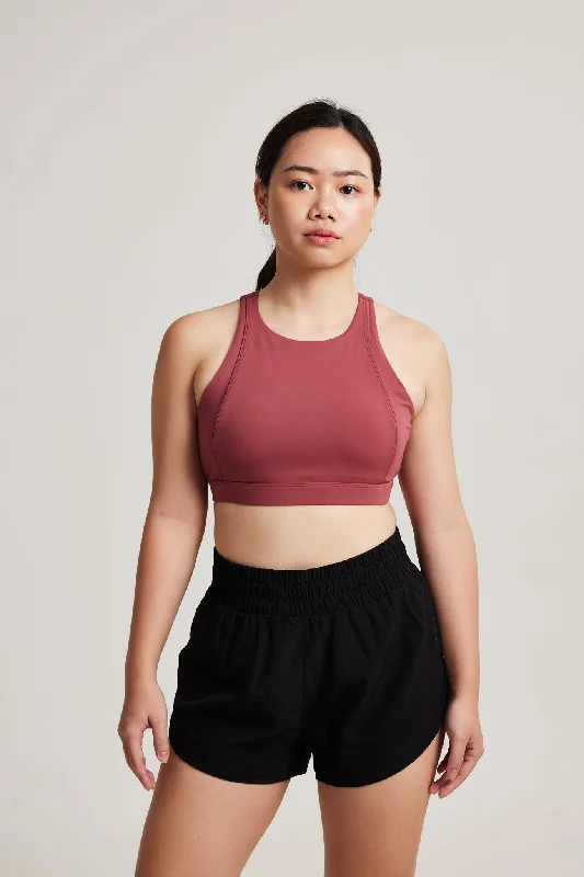 wireless women sport bra for comfort Contour High Neck Bra in Vintage