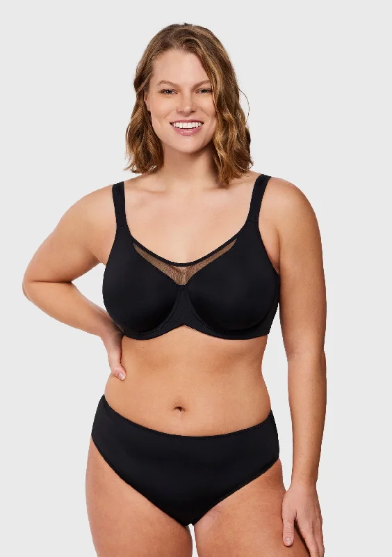 Bra with a high - cut cup for more coverage and support CoolComfort Smoothing Unlined Underwire Minimizer Bra Bra with a high - cut cup for more coverage and support CoolComfort Smoothing Unlined Underwire Minimizer Bra