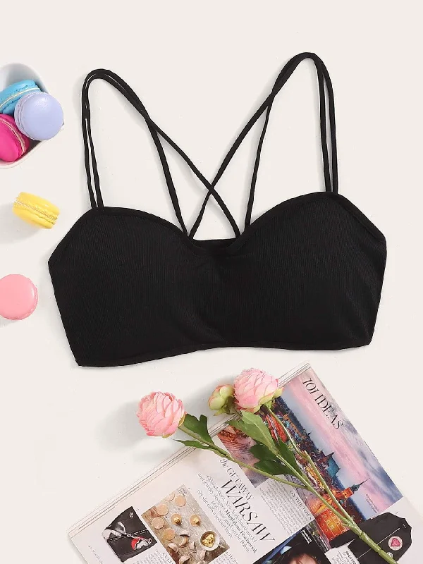 Bra with a plus - size convertible strap for versatility​ Crisscross Back Bralette