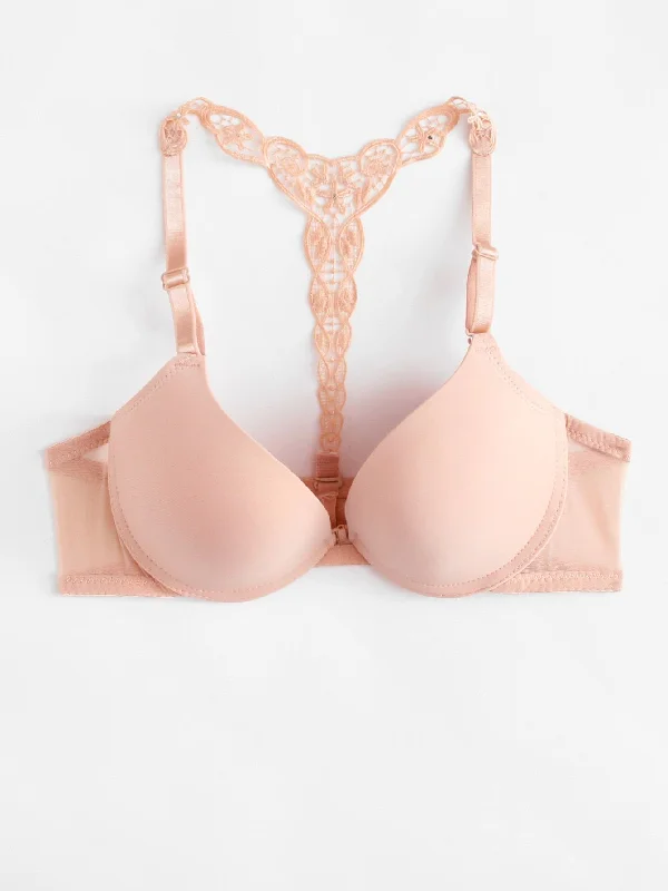 Bra with a plus - size underwire for enhanced support​ Crochet Lace Back Bra