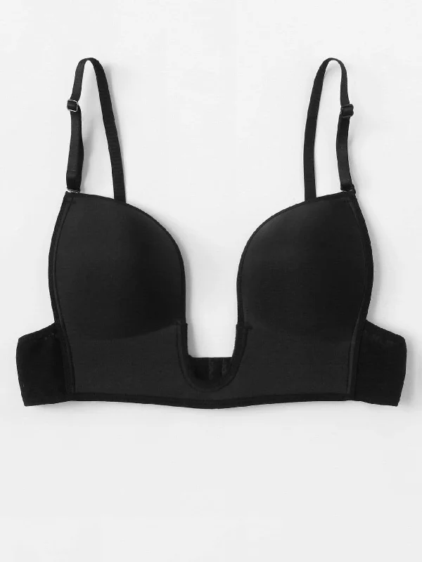 Bra with a silk - lined cup for a luxurious texture​ Cross Back U Plunge Bra
