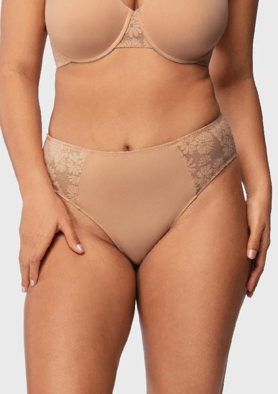 Bra with a plus - size wireless option for comfort Daisy Smooth Lace High-Rise Rosy Blush Mesh Lace Back Brief Underwear Bra with a plus - size wireless option for comfort Daisy Smooth Lace High-Rise Rosy Blush Mesh Lace Back Brief Underwear