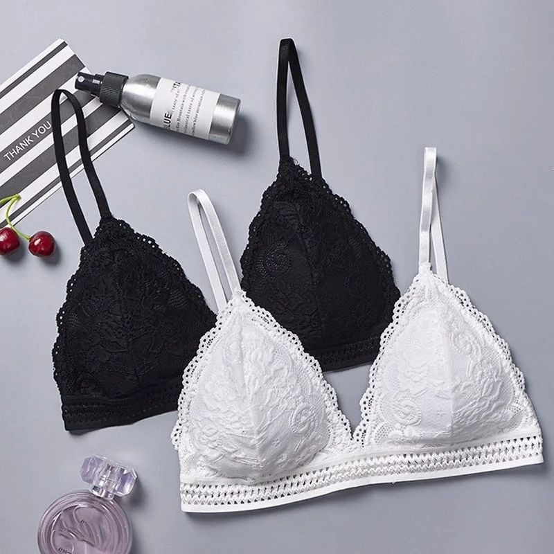 Bra with anti - bacterial properties for a hygienic fit Deep V Lace Bra Wireless Thin Underwear Bra with anti - bacterial properties for a hygienic fit Deep V Lace Bra Wireless Thin Underwear