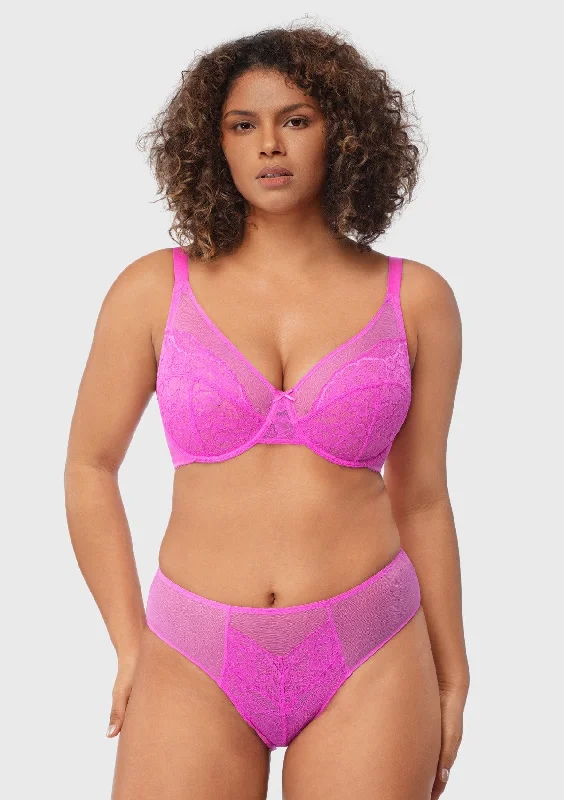 Bra with a plus - size seamless design for a smooth look Enchante Barbie Pink Lace Unlined Underwire Bra Bra with a plus - size seamless design for a smooth look Enchante Barbie Pink Lace Unlined Underwire Bra