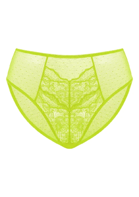 Bra with moisture - wicking lining for sweaty situations Enchante High-Rise Lime Green Lace Brief Underwear Bra with moisture - wicking lining for sweaty situations Enchante High-Rise Lime Green Lace Brief Underwear
