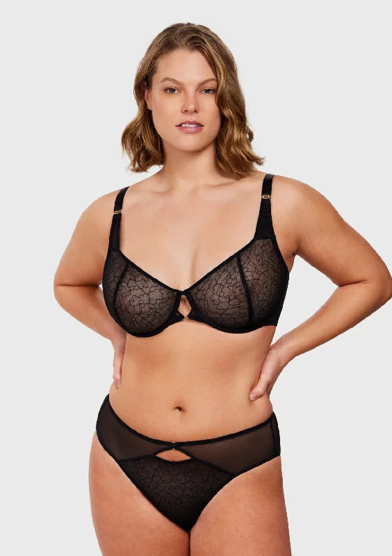 Bra with a plus - size front - closure for easy access Ethereal Lines Embroidery Unlined Underwire Bra Bra with a plus - size front - closure for easy access Ethereal Lines Embroidery Unlined Underwire Bra
