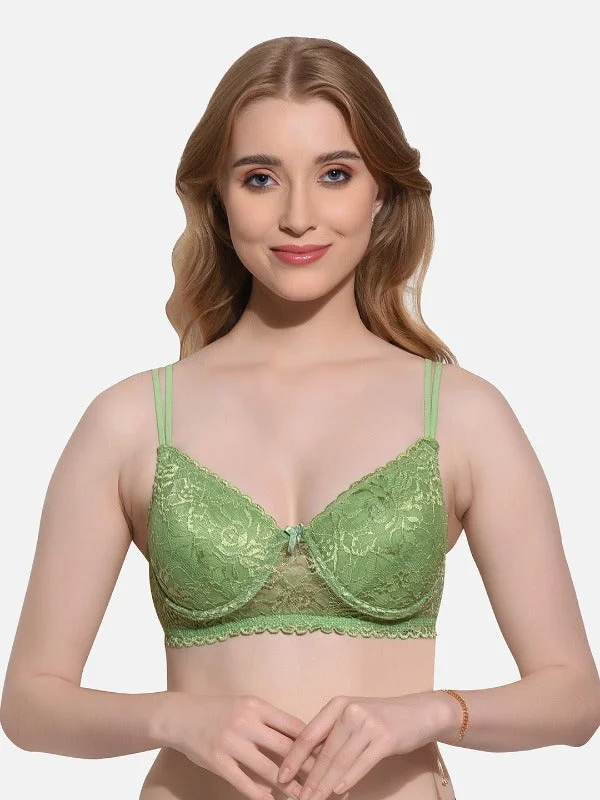 Bra with a removable padding for customizable support FIMS Fashion Women Cotton Blend Floral Lace Padded Wired Bra Pack of 1 Bra with a removable padding for customizable support FIMS Fashion Women Cotton Blend Floral Lace Padded Wired Bra Pack of 1