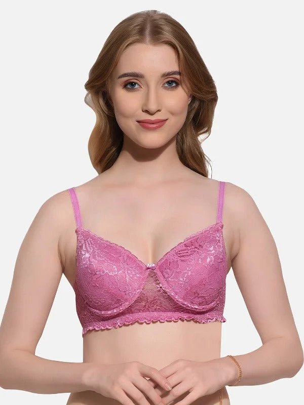 Bra with a bandeau style for a strapless and sleek look FIMS Fashion Women Cotton Blend Floral Lace Padded Wired Bra Pack of 1 Bra with a bandeau style for a strapless and sleek look FIMS Fashion Women Cotton Blend Floral Lace Padded Wired Bra Pack of 1