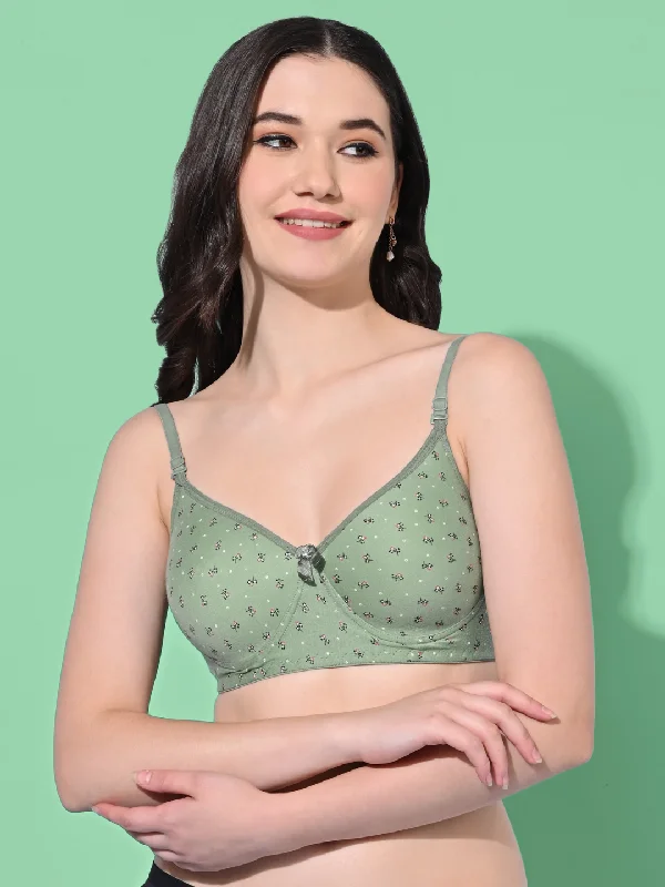 Bra with a plus - size cup for fuller figures FIMS Fashion Women Cotton Blend Floral Print Padded Bra Pack of 1 Green Bra with a plus - size cup for fuller figures FIMS Fashion Women Cotton Blend Floral Print Padded Bra Pack of 1 Green