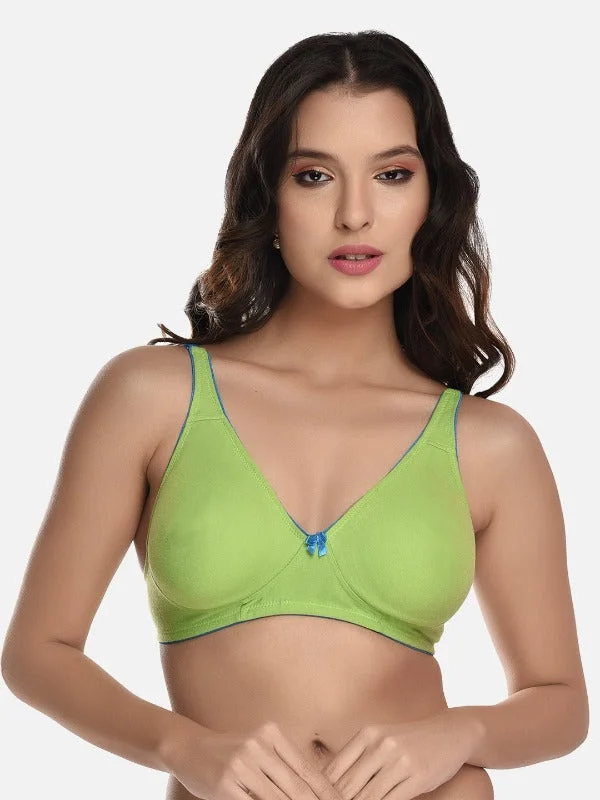Bra with a seamless memory foam cup for a smooth silhouette FIMS Fashion Women Cotton Blend Solid Moulded Bra Pack of 1 Green Bra with a seamless memory foam cup for a smooth silhouette FIMS Fashion Women Cotton Blend Solid Moulded Bra Pack of 1 Green