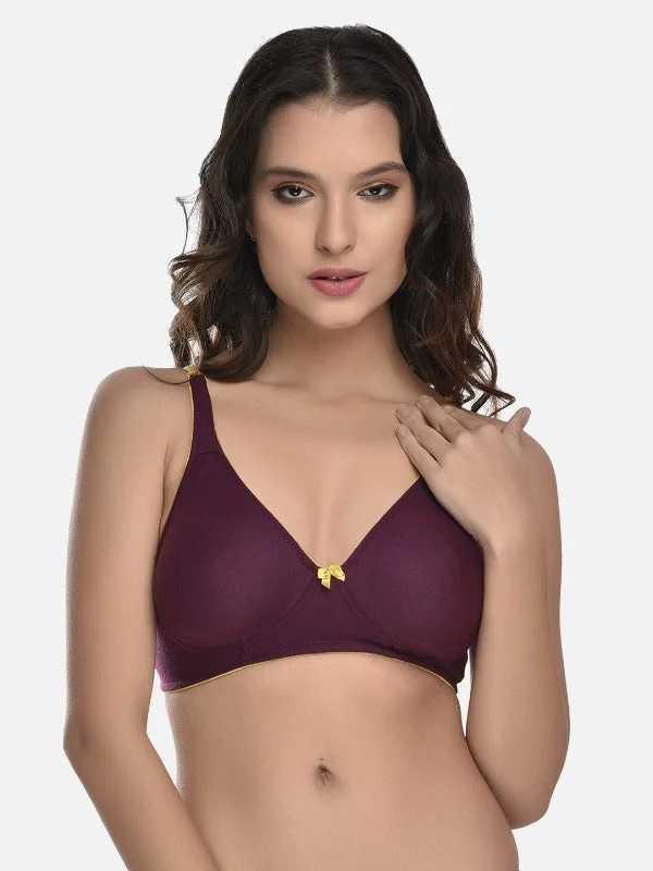 Bra with a memory foam cup for a customized fit FIMS Fashion Women Cotton Blend Solid Moulded Bra Pack of 1 Purple Bra with a memory foam cup for a customized fit FIMS Fashion Women Cotton Blend Solid Moulded Bra Pack of 1 Purple