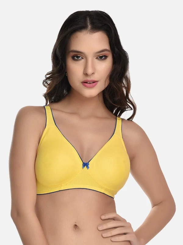 Bra with a gel - filled cup for extra comfort and support FIMS Fashion Women Cotton Blend Solid Moulded Bra Pack of 1 Yellow Bra with a gel - filled cup for extra comfort and support FIMS Fashion Women Cotton Blend Solid Moulded Bra Pack of 1 Yellow