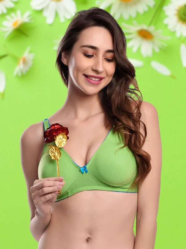 Nursing bras for easy breastfeeding access FIMS Fashion Women Cotton Blend Solid Moulded Bra Pack of 1 Green Nursing bras for easy breastfeeding access FIMS Fashion Women Cotton Blend Solid Moulded Bra Pack of 1 Green