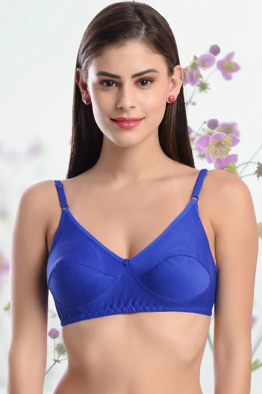 Bra with a plunge neckline for low - cut tops FIMS Fashion Women Cotton Blend Solid Non-Padded Bra Pack of 1 Blue Bra with a plunge neckline for low - cut tops FIMS Fashion Women Cotton Blend Solid Non-Padded Bra Pack of 1 Blue